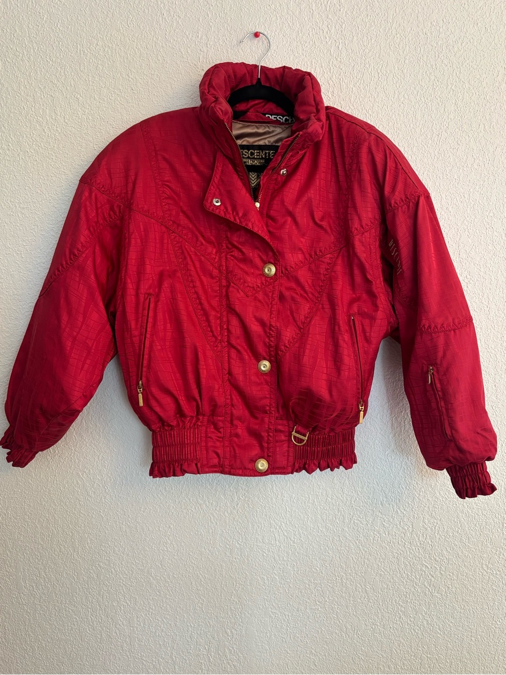 Vintage 1995 Descente Red Quilted Women's Puffer Jacket